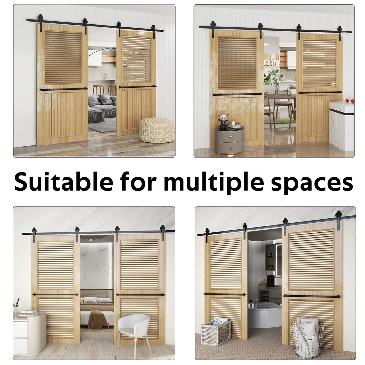 Heavy Duty Sliding Barn Door Kit Single 2.44M Rust Resistant - Audio & Video > Musical Instrument & Accessories > Audio Accessories - Rivercity House & Home Co. (ABN 18 642 972 209) - Affordable Modern Furniture Australia