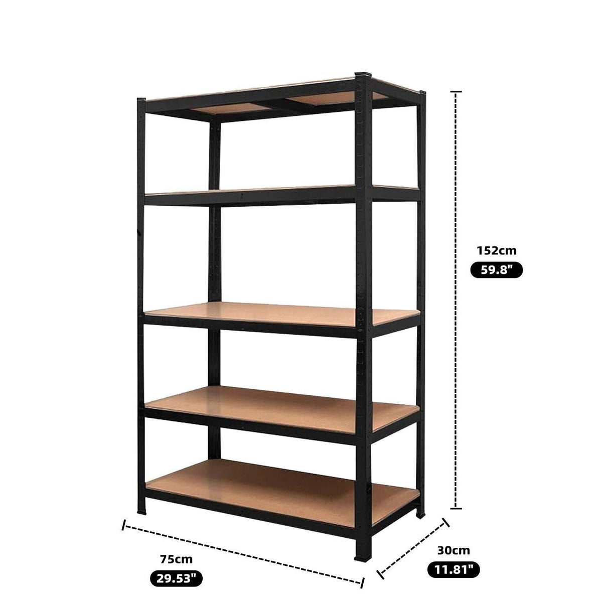 Heavy Duty Steel Warehouse Shelving 75x30x152cm Storage Rack - Tools > Tools Storage > Wall Storage Racks - Rivercity House & Home Co. (ABN 18 642 972 209) - Affordable Modern Furniture Australia