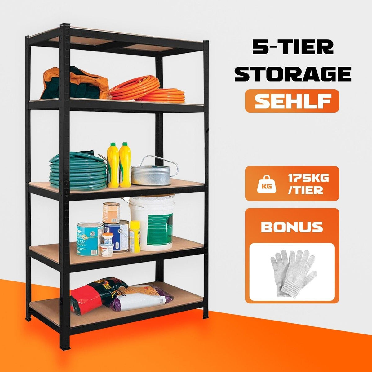 Heavy Duty Steel Warehouse Shelving 75x30x152cm Storage Rack - Tools > Tools Storage > Wall Storage Racks - Rivercity House & Home Co. (ABN 18 642 972 209) - Affordable Modern Furniture Australia