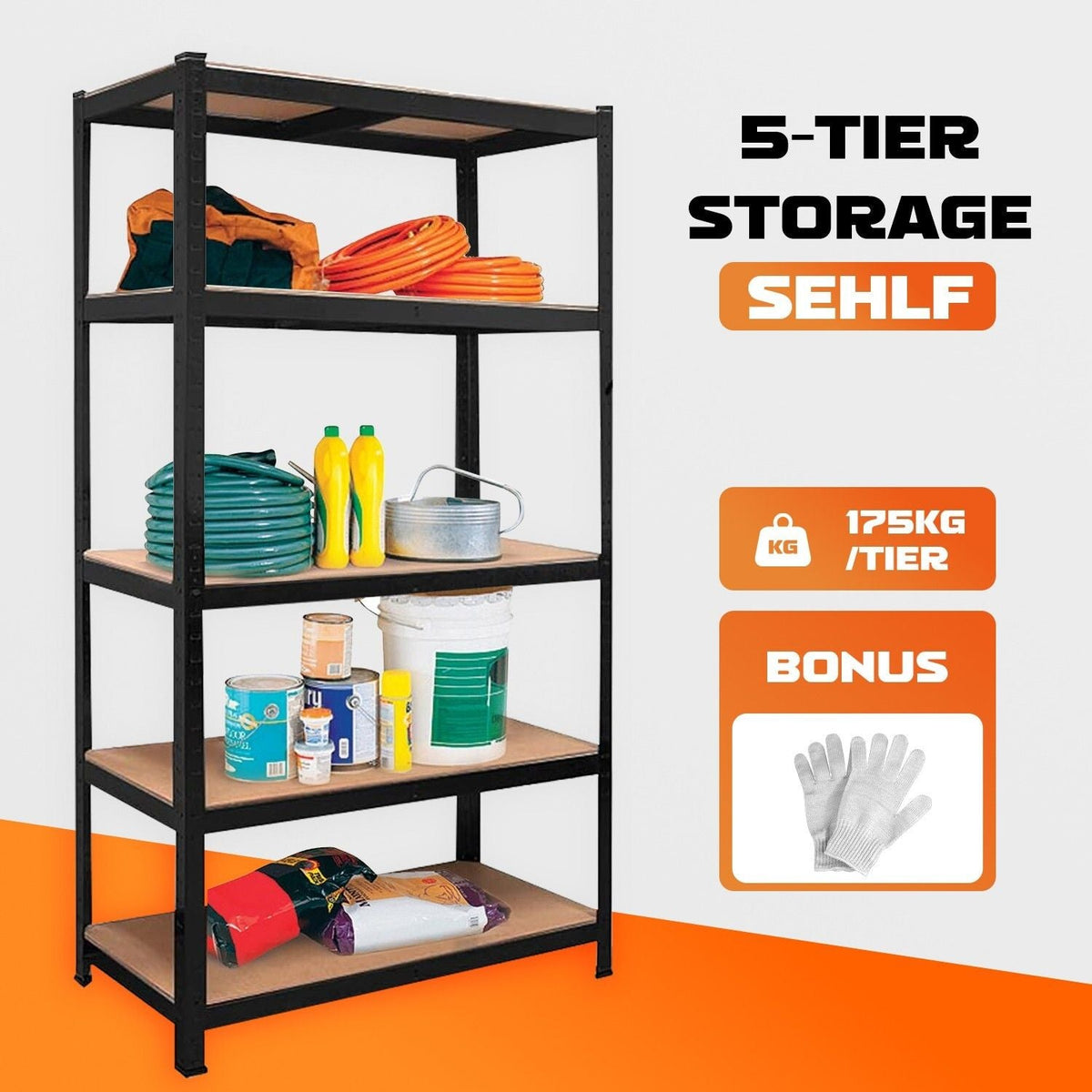 Heavy Duty Warehouse Shelving 75x30x170cm Steel - Tools > Tools Storage > Wall Storage Racks - Rivercity House & Home Co. (ABN 18 642 972 209) - Affordable Modern Furniture Australia