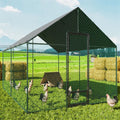 Heavy Duty XL Walk-In Metal Chicken Run with Cover 276x405x300cm - Black