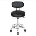 Height Adjustable Low Back Swivel Office Rolling Stool Chair - Black