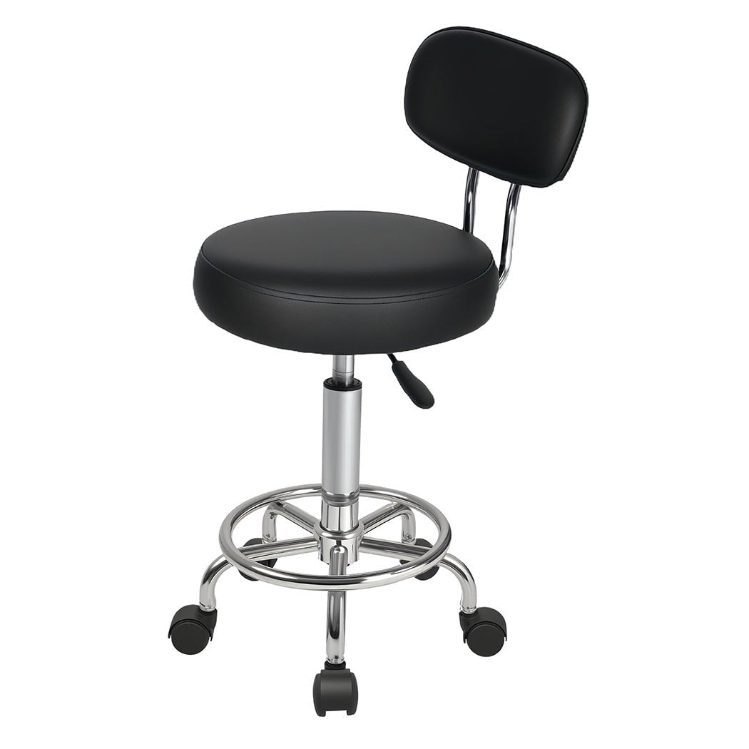 Height Adjustable Low Back Swivel Office Rolling Stool Chair - Black - Rivercity House & Home Co. (ABN 18 642 972 209) - Affordable Modern Furniture Australia