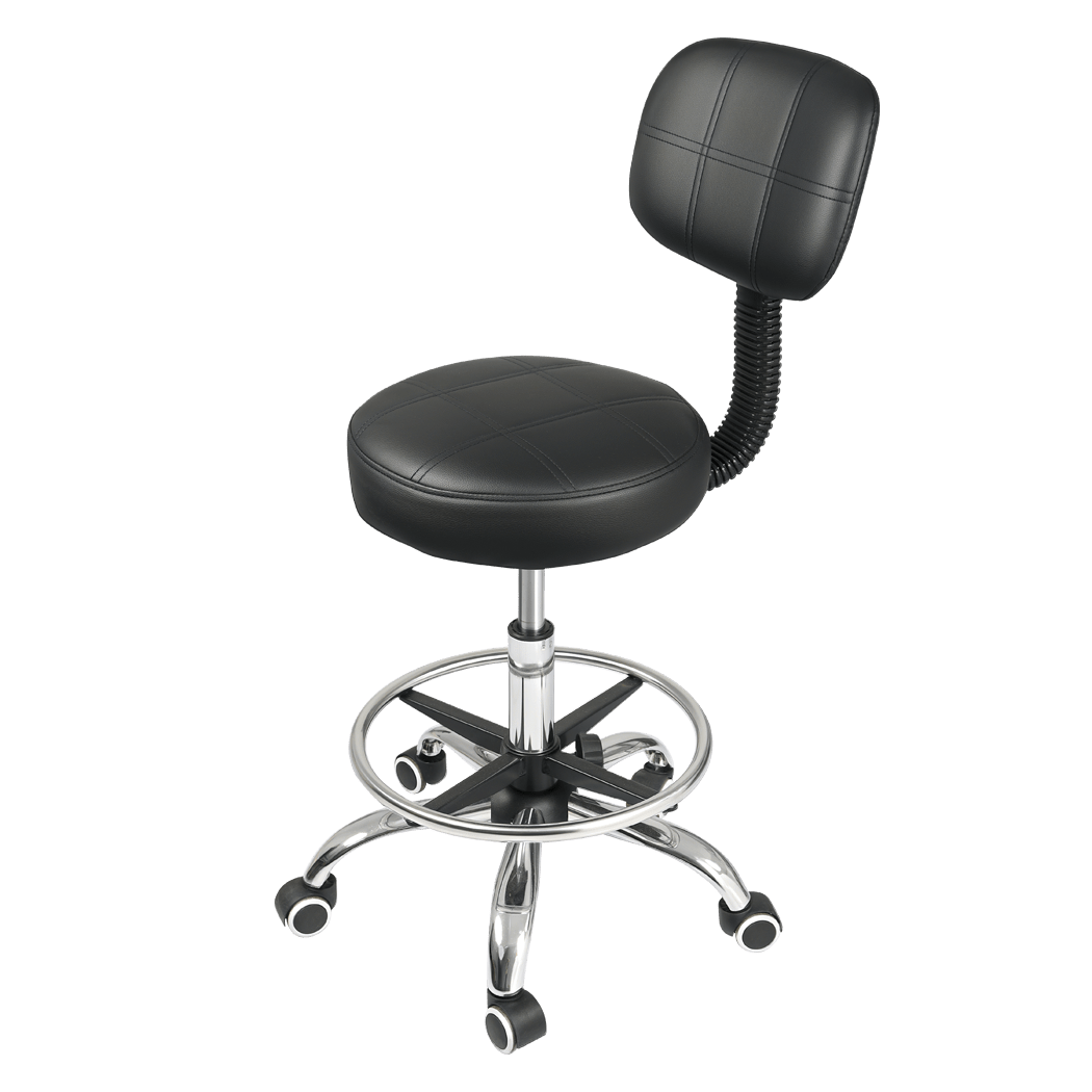 Height Adjustable Low Back Swivel Office Rolling Stool Chair - Black - Rivercity House & Home Co. (ABN 18 642 972 209) - Affordable Modern Furniture Australia