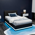 Henley King Single Gas Lift Storage Bed Frame with LED Lights – Black
