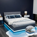 Henley Queen Gas Lift Storage Bed Frame with LED Lights – Grey