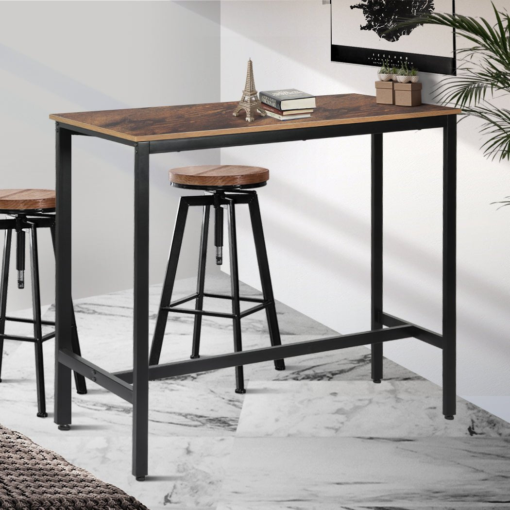 High Bar Retro Industrial Table - Brown - Rivercity House & Home Co. (ABN 18 642 972 209) - Affordable Modern Furniture Australia