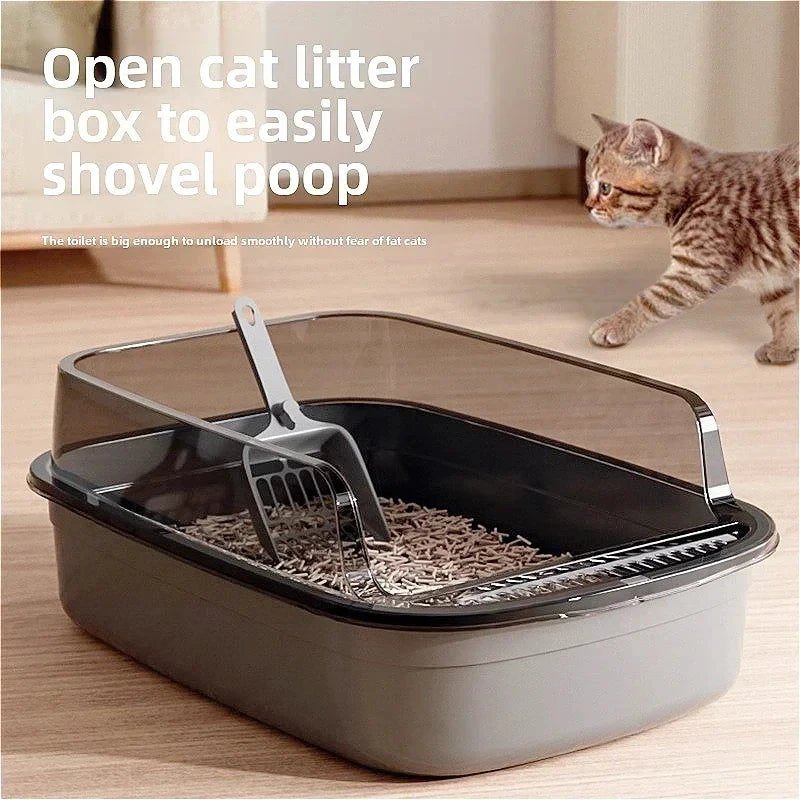 High Side Cat Litter Box with Scoop for Easy Cleaning - Pet Care > Cat Supplies > Cat Litter - Rivercity House & Home Co. (ABN 18 642 972 209) - Affordable Modern Furniture Australia