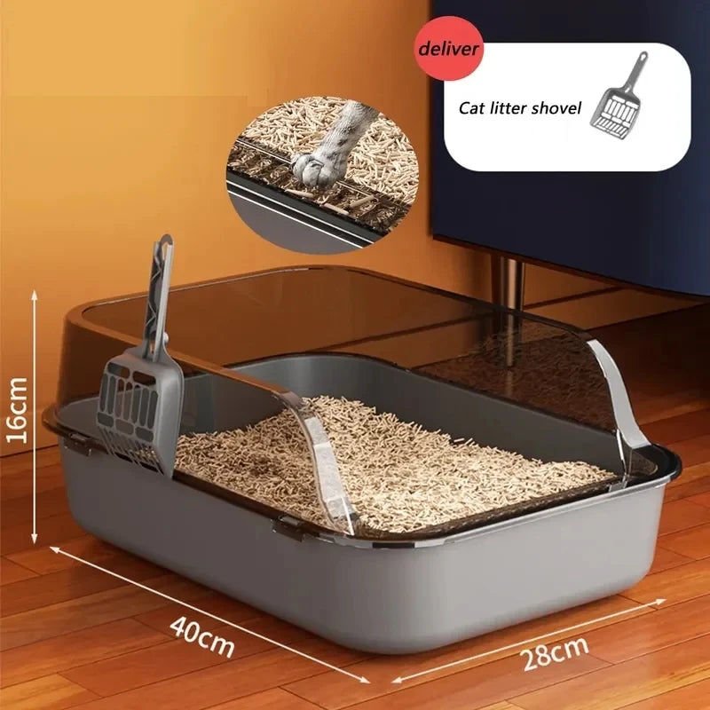 High Side Cat Litter Box with Scoop for Easy Cleaning - Pet Care > Cat Supplies > Cat Litter - Rivercity House & Home Co. (ABN 18 642 972 209) - Affordable Modern Furniture Australia