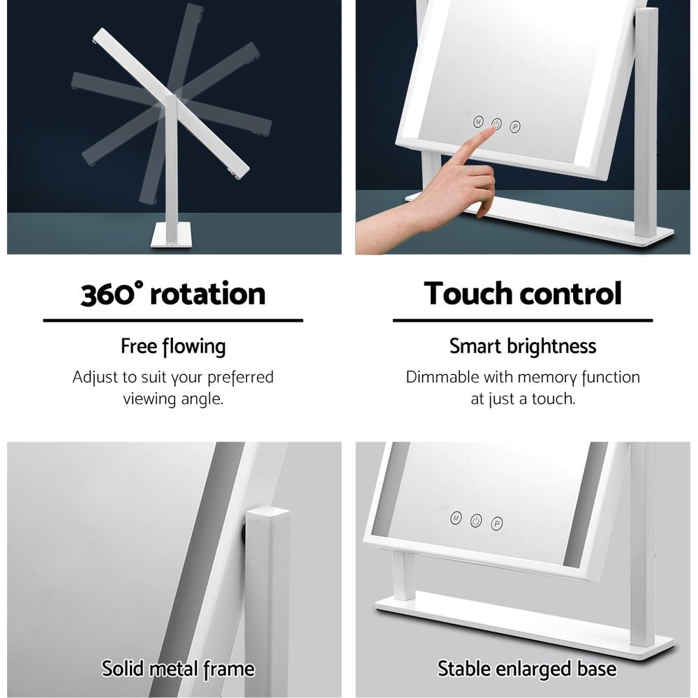 Hollywood Makeup Mirror with Dimmable Bulb Lighted Dressing Mirror - Health & Beauty > Makeup Mirrors - Rivercity House & Home Co. (ABN 18 642 972 209) - Affordable Modern Furniture Australia