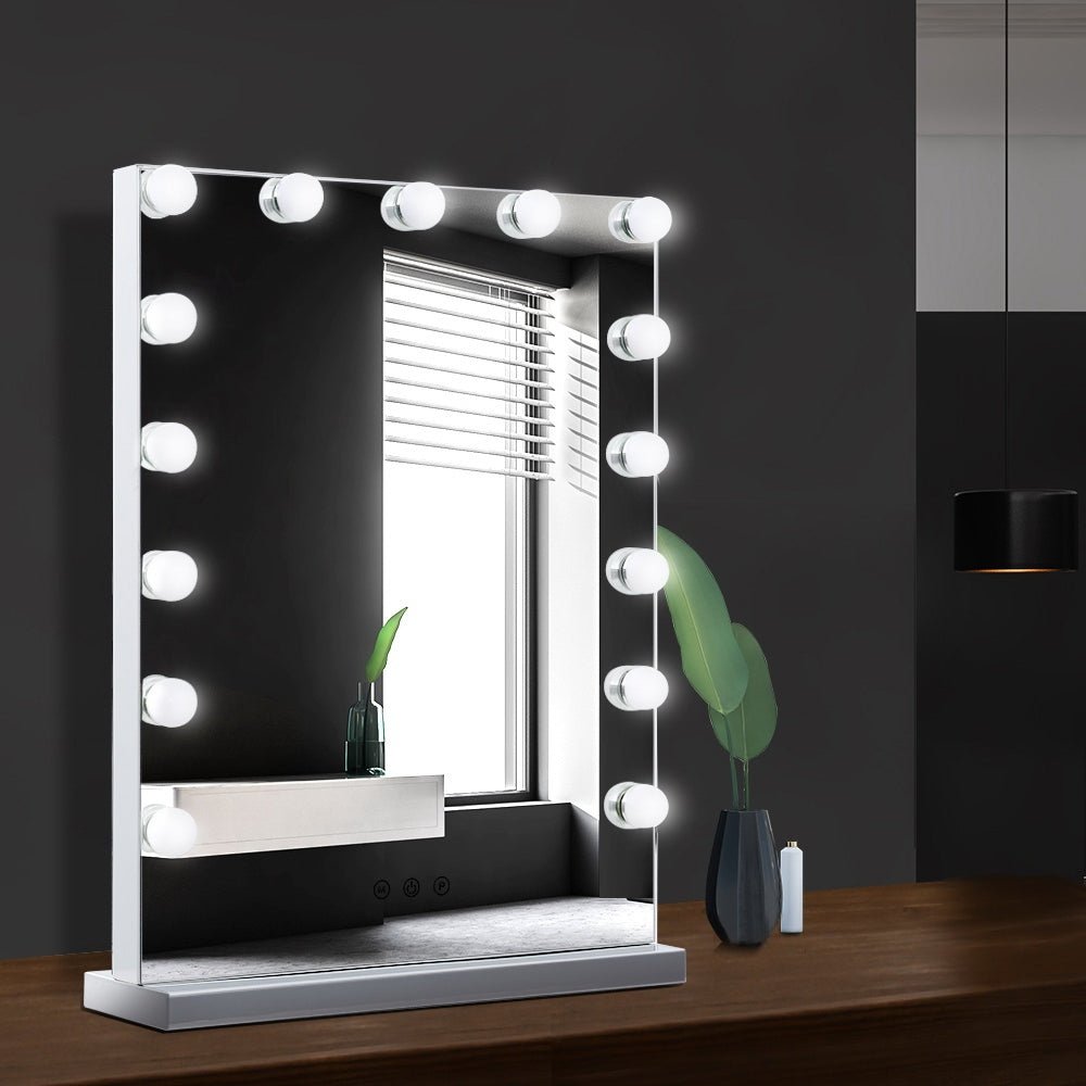 Hollywood Makeup Mirror With Light 15 LED Bulbs Lighted Frameless - Rivercity House & Home Co. (ABN 18 642 972 209) - Affordable Modern Furniture Australia