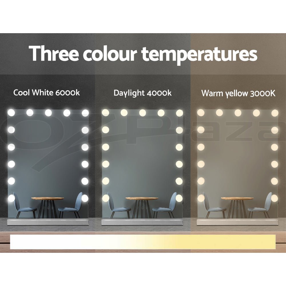 Hollywood Makeup Mirror With Light 15 LED Bulbs Lighted Frameless - Rivercity House & Home Co. (ABN 18 642 972 209) - Affordable Modern Furniture Australia