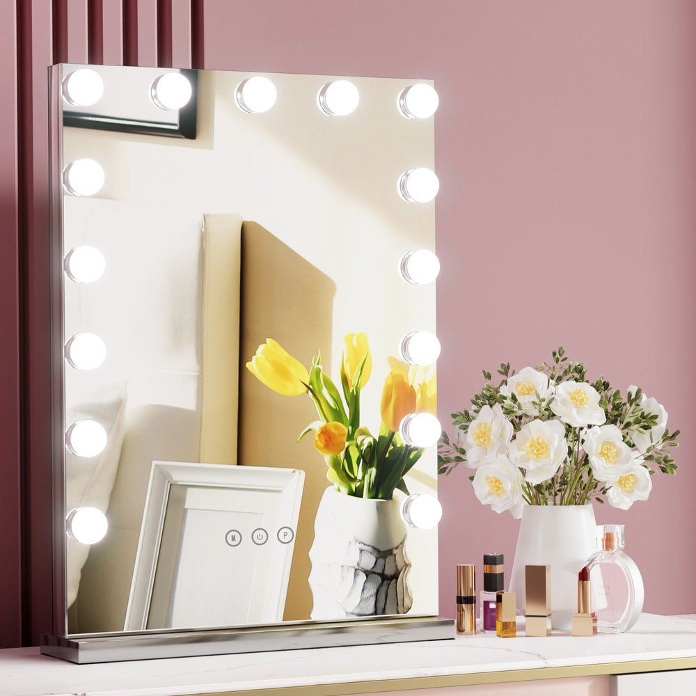 Hollywood Makeup Mirror With Light 15 LED Bulbs Lighted Frameless - Rivercity House & Home Co. (ABN 18 642 972 209) - Affordable Modern Furniture Australia