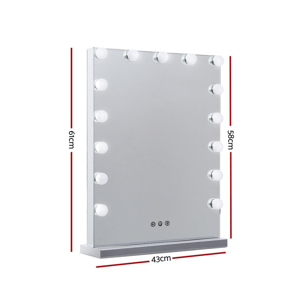 Hollywood Makeup Mirror With Light 15 LED Bulbs Lighted Frameless - Rivercity House & Home Co. (ABN 18 642 972 209) - Affordable Modern Furniture Australia