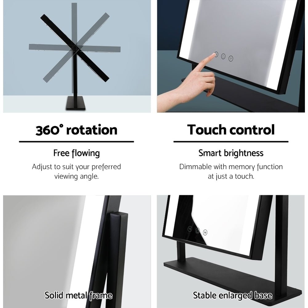 Hollywood Makeup Mirror With Light LED Strip Standing Tabletop Vanity - Health & Beauty > Makeup Mirrors - Rivercity House & Home Co. (ABN 18 642 972 209) - Affordable Modern Furniture Australia