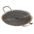 Honeycomb Non-Stick Grill Skewer Plate 34cm 316 Stainless Steel Portable BBQ Pan with Handle - Silver
