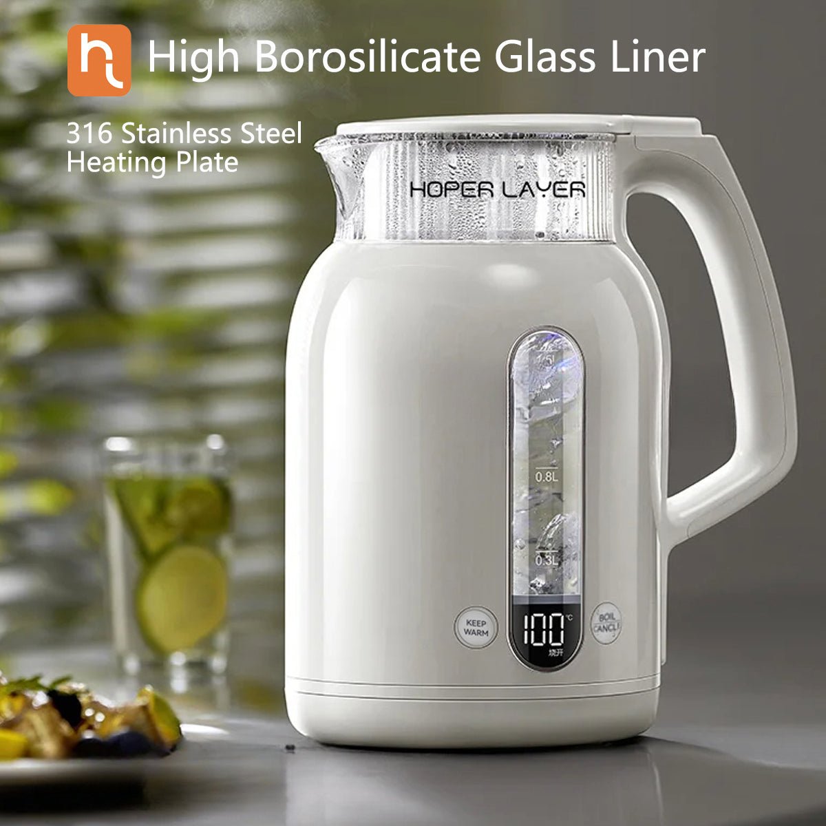 Hoper Layer Insulation Electric Kettle 1.5L 1500W Water Boiler K15 - G1 - Appliances > Kitchen Appliances > Kettles - Rivercity House & Home Co. (ABN 18 642 972 209) - Affordable Modern Furniture Australia