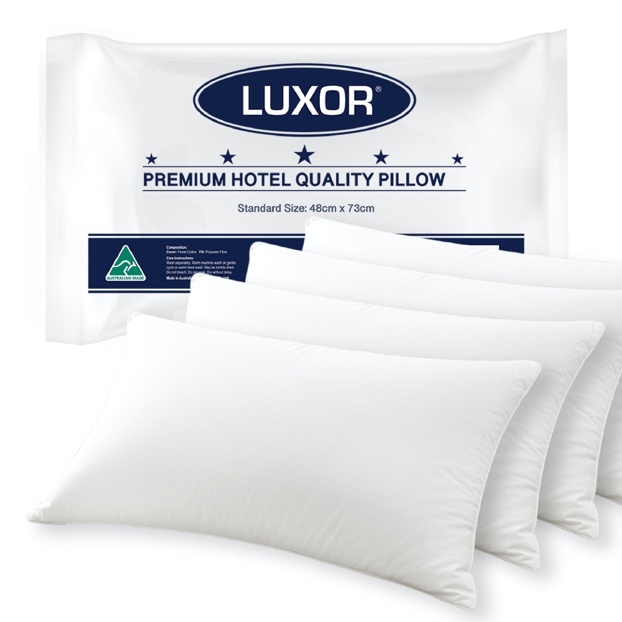 Hotel Quality Australian Made Standard Size Pillow Four Pack - White - Home & Garden > Bedding > Pillows - Rivercity House & Home Co. (ABN 18 642 972 209) - Affordable Modern Furniture Australia