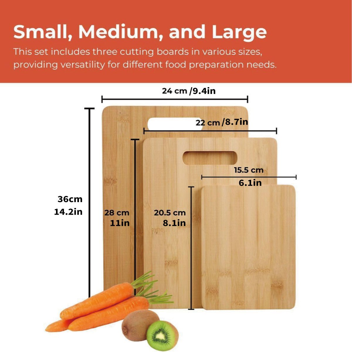 Household Cutting Board Set 3PCS Square Wooden Kitchen Chopping Boards For Food - Home & Garden > Kitchenware > Kitchen Utensils - Rivercity House & Home Co. (ABN 18 642 972 209) - Affordable Modern Furniture Australia