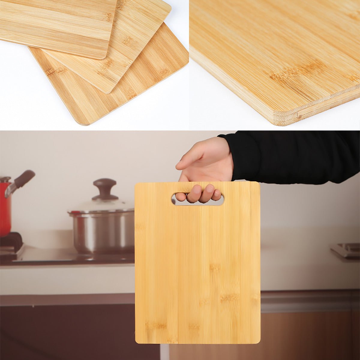 Household Cutting Board Set 3PCS Square Wooden Kitchen Chopping Boards For Food - Home & Garden > Kitchenware > Kitchen Utensils - Rivercity House & Home Co. (ABN 18 642 972 209) - Affordable Modern Furniture Australia