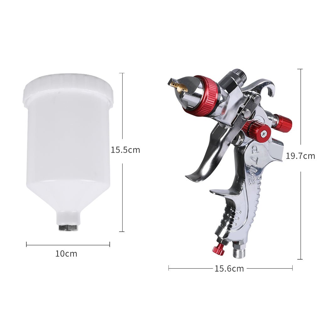 HVLP Spray Gun Paint Gun Kit with 3 Nozzles and 2 Cups - Red - Rivercity House & Home Co. (ABN 18 642 972 209) - Affordable Modern Furniture Australia