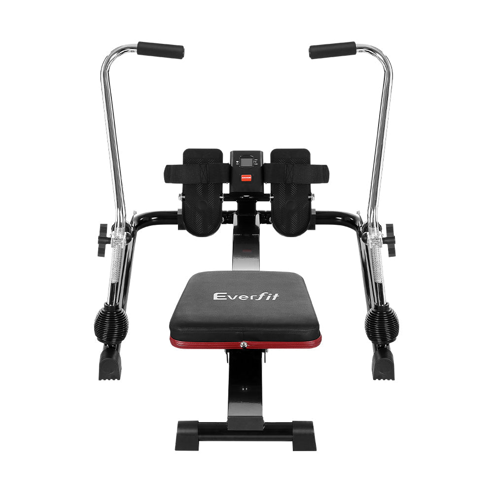 Hydraulic Rowing Machine 12-Level Resistance with LCD Display - Black - Sports & Fitness > Exercise, Gym & Fitness > Exercise Bikes - Rivercity House & Home Co. (ABN 18 642 972 209) - Affordable Modern Furniture Australia