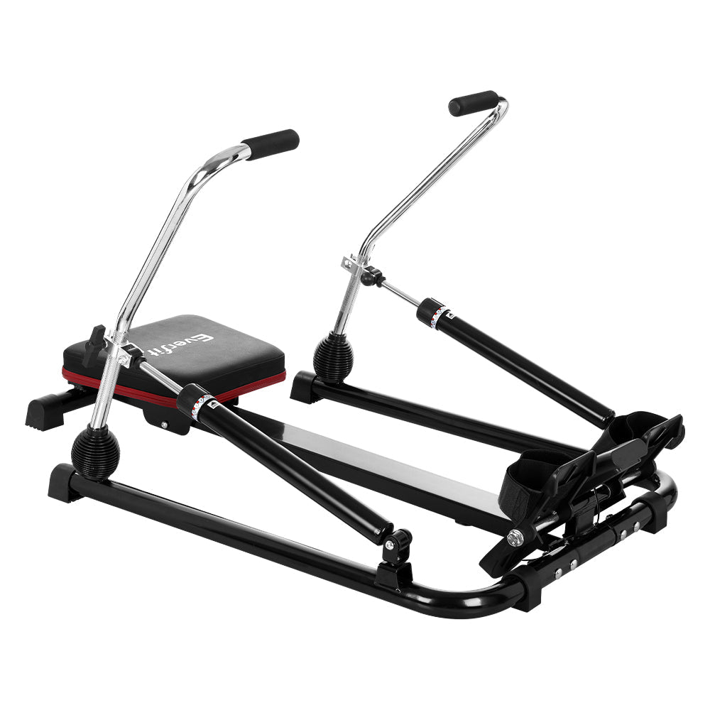 Hydraulic Rowing Machine 12-Level Resistance with LCD Display - Black - Sports & Fitness > Exercise, Gym & Fitness > Exercise Bikes - Rivercity House & Home Co. (ABN 18 642 972 209) - Affordable Modern Furniture Australia