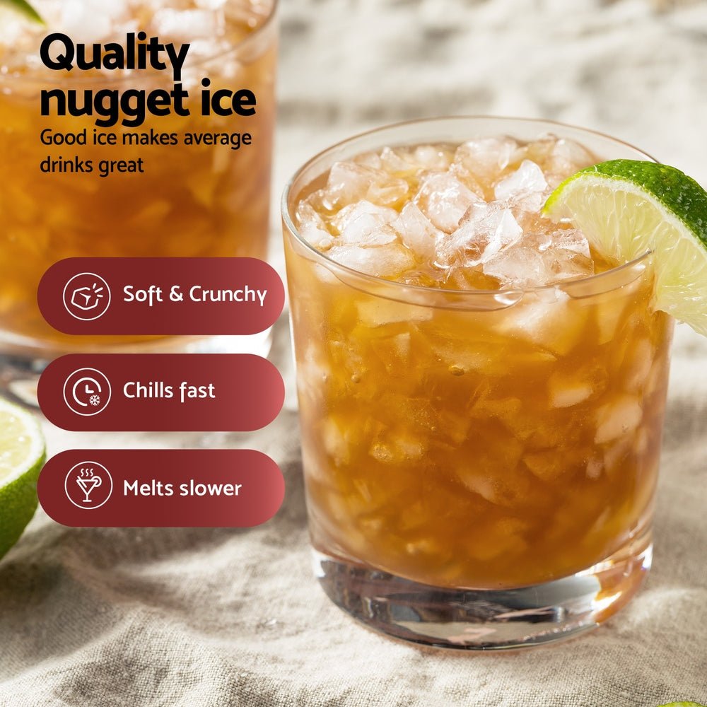 Ice Maker Machine 15kg Nugget Chewable Ice Cube - Appliances > Kitchen Appliances > Ice Makers - Rivercity House & Home Co. (ABN 18 642 972 209) - Affordable Modern Furniture Australia