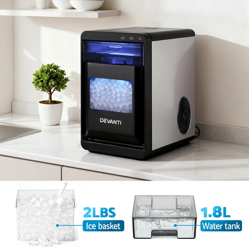 Ice Maker Machine 20kg Chewable Nugget Ice Countertop w/Self Cleaning - Appliances > Kitchen Appliances > Ice Makers - Rivercity House & Home Co. (ABN 18 642 972 209) - Affordable Modern Furniture Australia