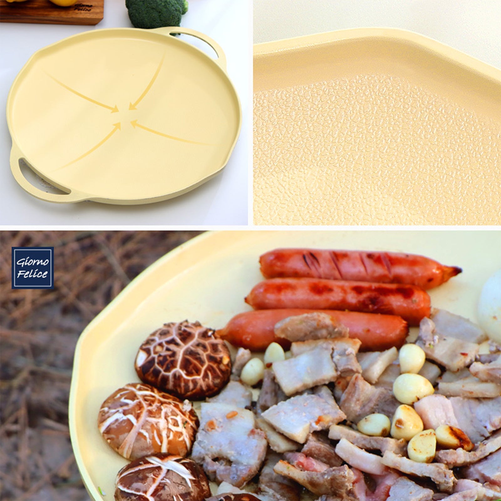 IH Griddle Pan 34cm Round Ceramic Non - Stick Camping Korean Stew - Home & Garden > Kitchenware > Skillets & Frying Pans - Rivercity House & Home Co. (ABN 18 642 972 209) - Affordable Modern Furniture Australia