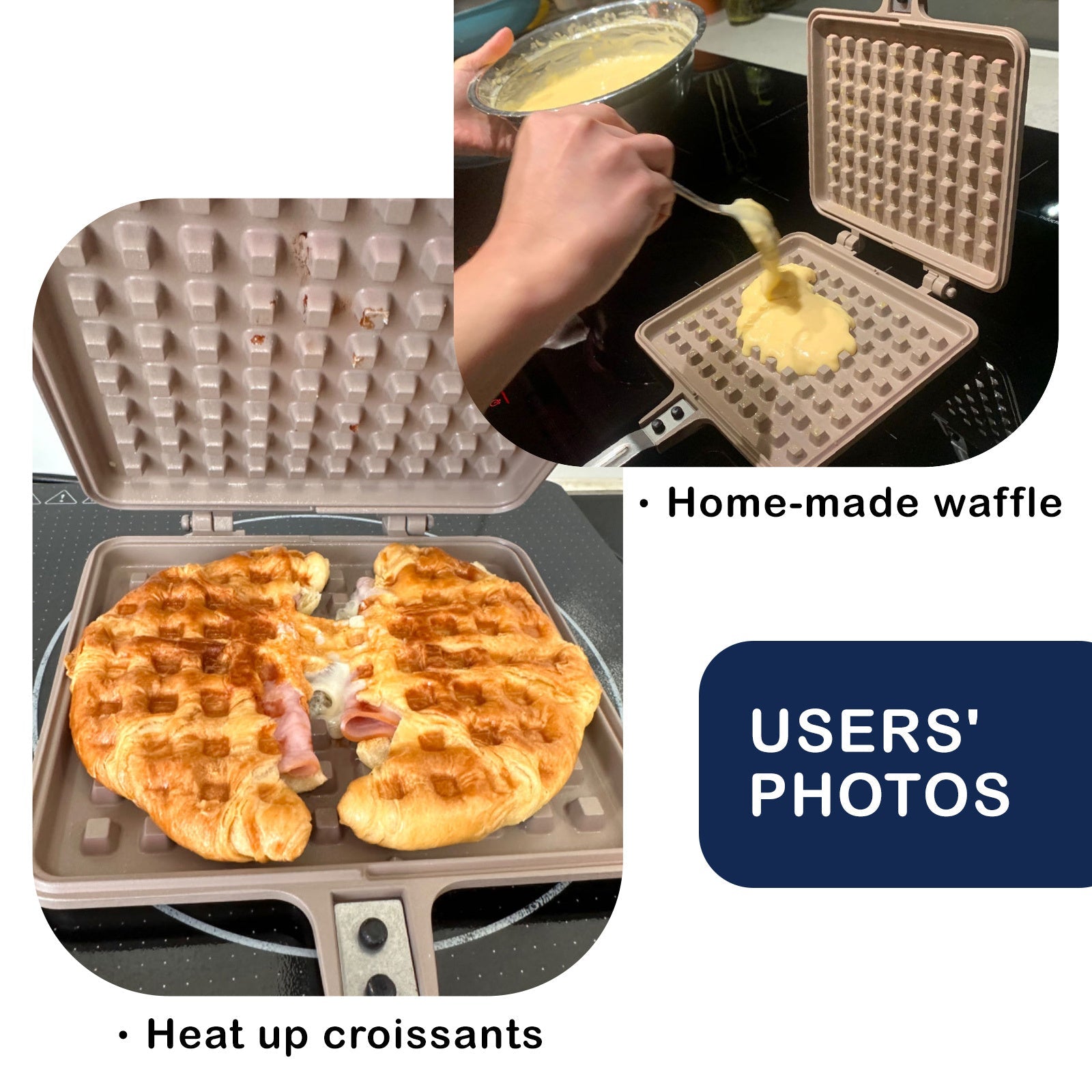 IH Waffle Maker Pan Non - Stick Double - Sided Detachable - Home & Garden > Kitchenware > Skillets & Frying Pans - Rivercity House & Home Co. (ABN 18 642 972 209) - Affordable Modern Furniture Australia