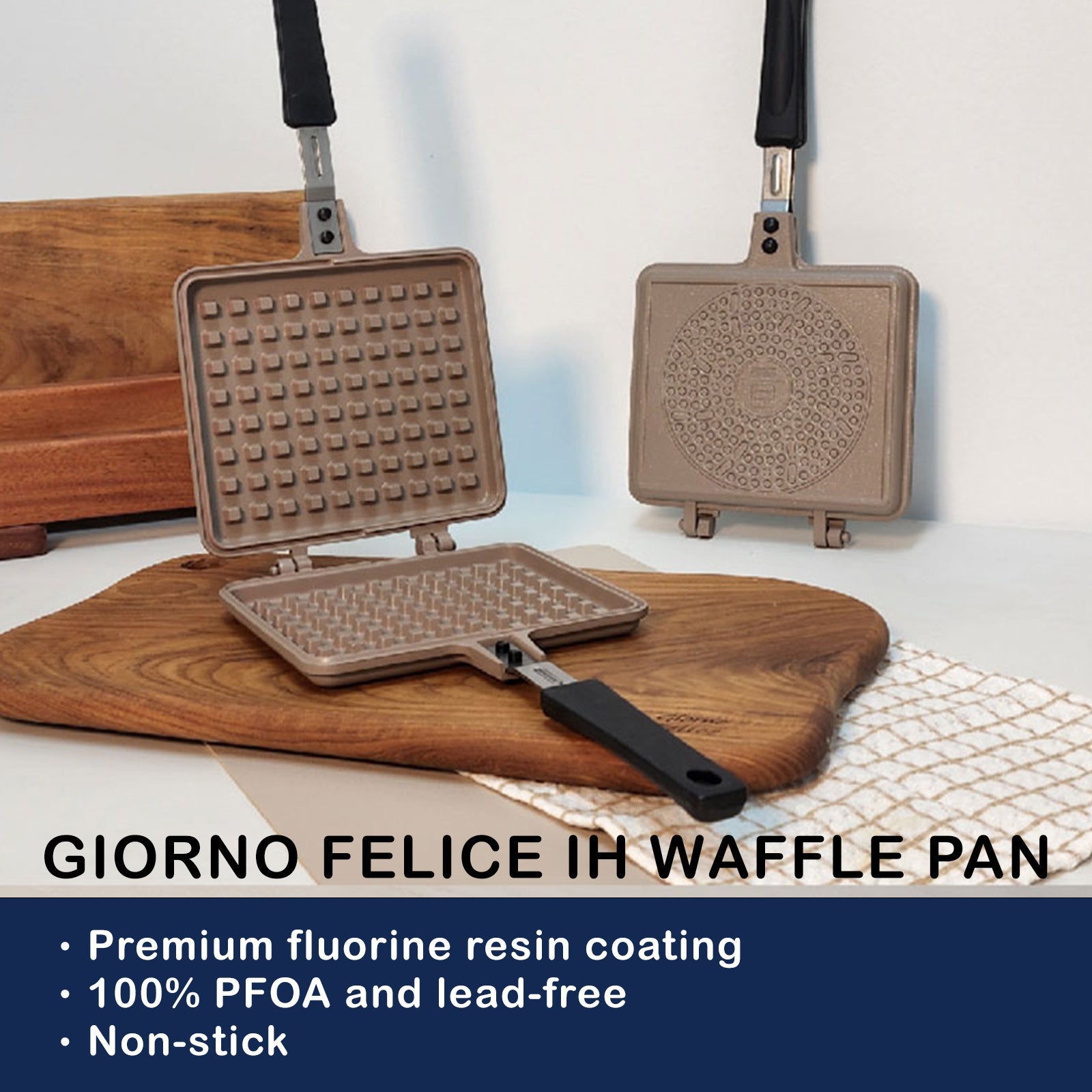 IH Waffle Maker Pan Non - Stick Double - Sided Detachable - Home & Garden > Kitchenware > Skillets & Frying Pans - Rivercity House & Home Co. (ABN 18 642 972 209) - Affordable Modern Furniture Australia