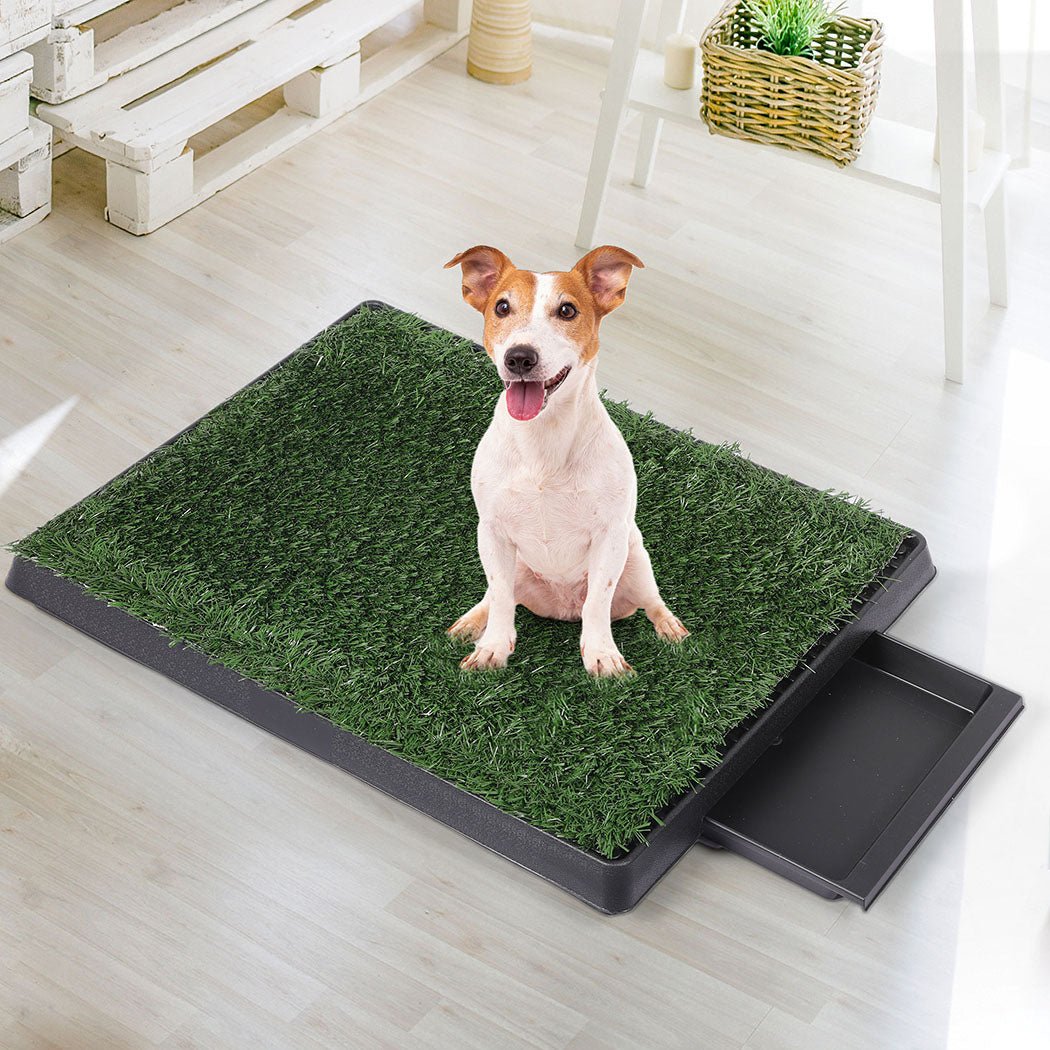 Indoor Dog Potty Training Grass Patch with Tray - Green and Black - Rivercity House & Home Co. (ABN 18 642 972 209) - Affordable Modern Furniture Australia