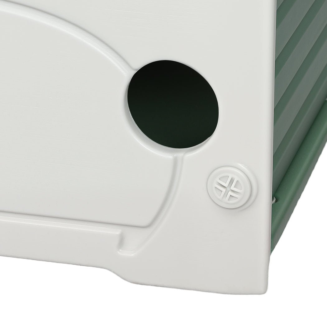 Indoor Outdoor Plastic Dog Kennel and Puppy House - Green White - Rivercity House & Home Co. (ABN 18 642 972 209) - Affordable Modern Furniture Australia