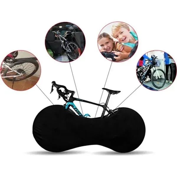 Indoor Stretch Polyester Spandex Bike Cover for Mountain, Road & Folding Bikes - Black - Sports & Fitness > Bikes & Accessories > Bicycle Stands & Storage - Rivercity House & Home Co. (ABN 18 642 972 209) - Affordable Modern Furniture Australia