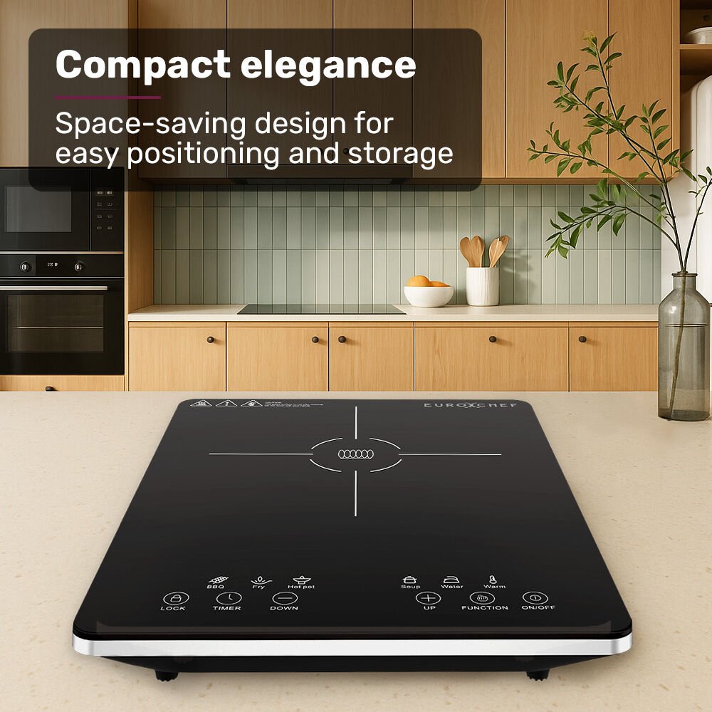 Induction Cooktop, 2000W, 9 Heat Levels, Fast Electric Portable Cooker, Touch Controls - Appliances > Kitchen Appliances > Cooktops & Stoves - Rivercity House & Home Co. (ABN 18 642 972 209) - Affordable Modern Furniture Australia