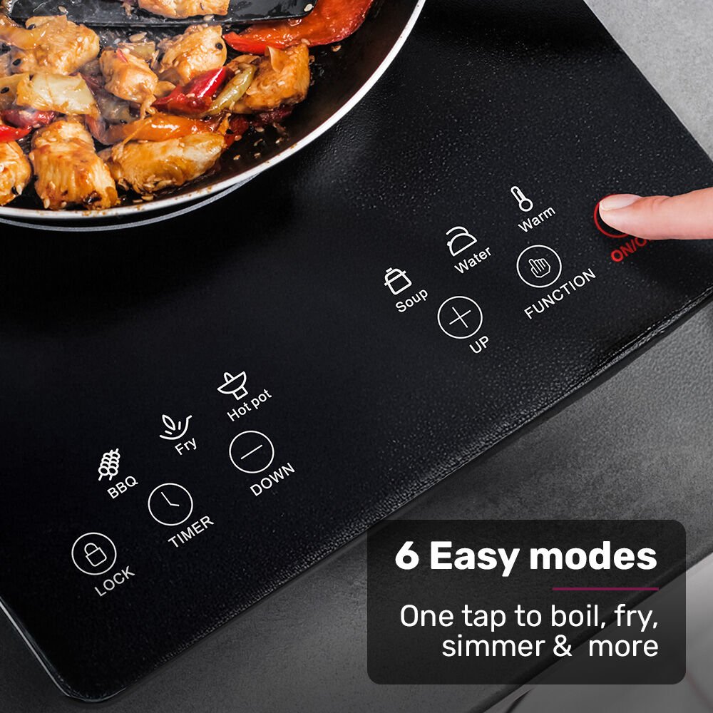 Induction Cooktop, 2000W, 9 Heat Levels, Fast Electric Portable Cooker, Touch Controls - Appliances > Kitchen Appliances > Cooktops & Stoves - Rivercity House & Home Co. (ABN 18 642 972 209) - Affordable Modern Furniture Australia