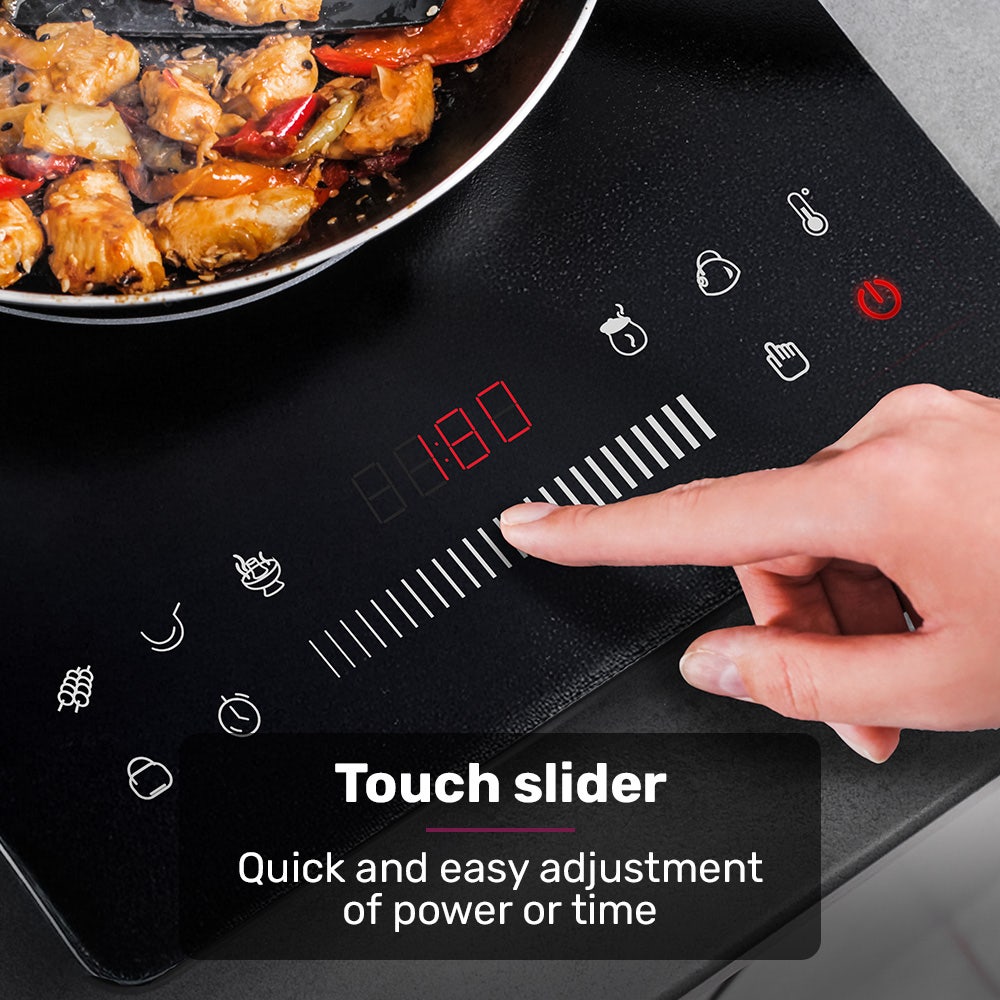 Induction Cooktop, 2000W, 9 Heat Levels, Fast Electric Portable Cooker, Touch Controls with Slider - Appliances > Kitchen Appliances > Cooktops & Stoves - Rivercity House & Home Co. (ABN 18 642 972 209) - Affordable Modern Furniture Australia