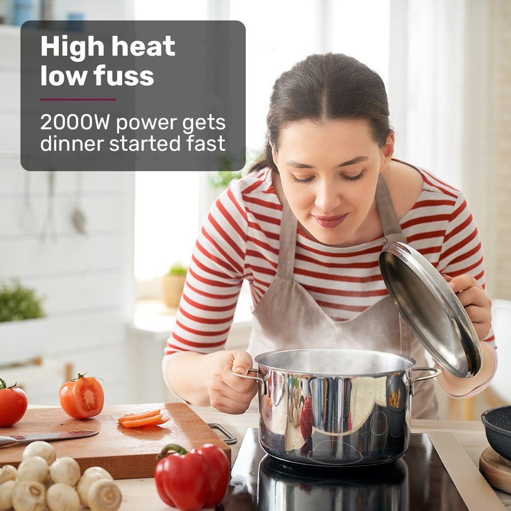 Induction Cooktop, 2000W, 9 Heat Levels, Fast Electric Portable Cooker, Touch Controls with Slider - Appliances > Kitchen Appliances > Cooktops & Stoves - Rivercity House & Home Co. (ABN 18 642 972 209) - Affordable Modern Furniture Australia