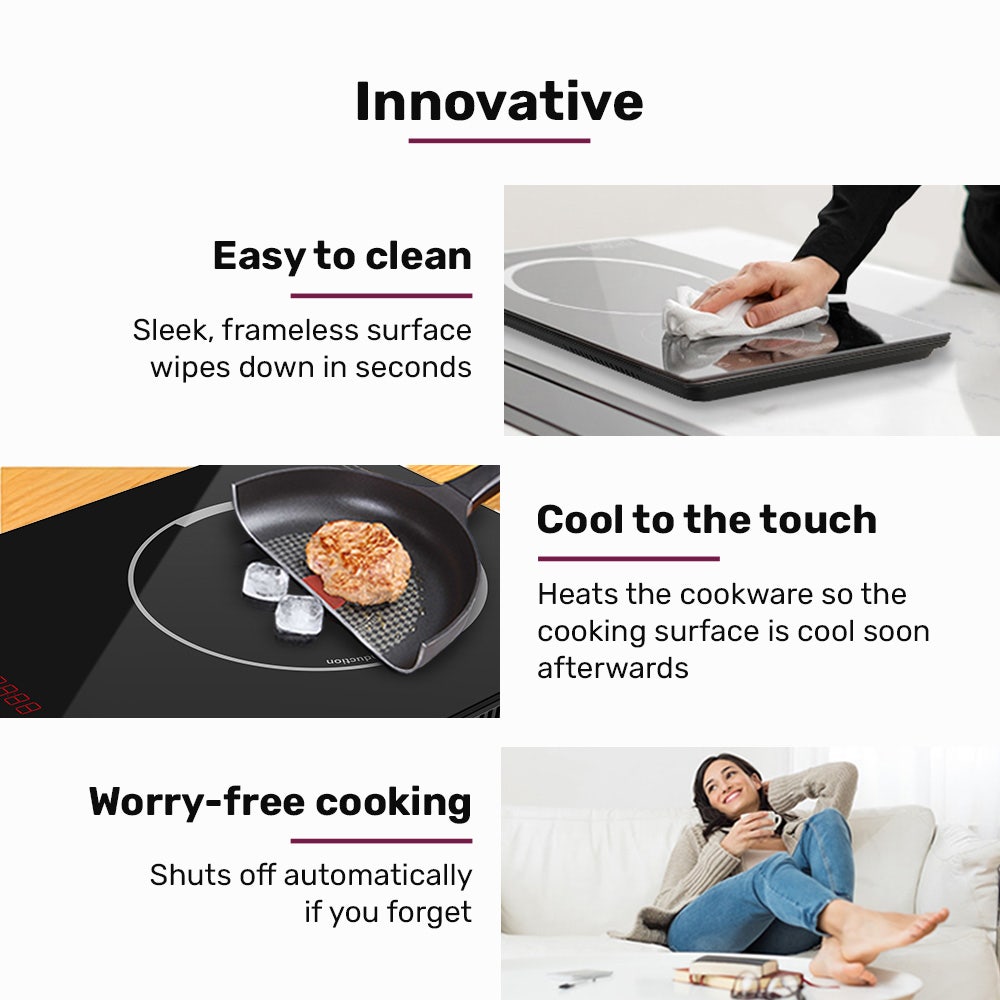 Induction Cooktop, 2000W, 9 Heat Levels, Fast Electric Portable Cooker, Touch Controls with Slider - Appliances > Kitchen Appliances > Cooktops & Stoves - Rivercity House & Home Co. (ABN 18 642 972 209) - Affordable Modern Furniture Australia