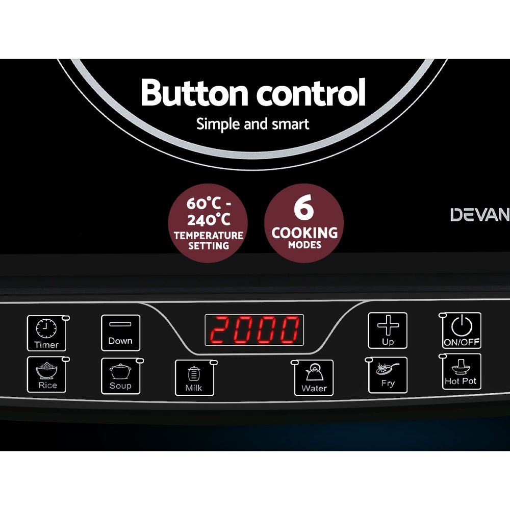 Induction Cooktop 30cm Portable Cooker - Appliances > Kitchen Appliances > Cooktops & Stoves - Rivercity House & Home Co. (ABN 18 642 972 209) - Affordable Modern Furniture Australia