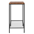 Industrial 2-Tier Side Table with Shelf - Retro Brown