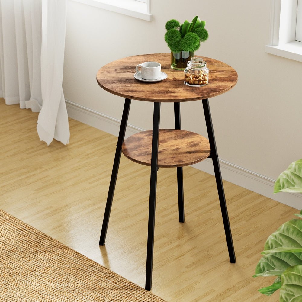 Industrial Bar Table with 2 - Tier Organizer Weather - Resistant MDF Top Steel Frame - Furniture > Bar Stools & Chairs > Table & Bar Stools - Rivercity House & Home Co. (ABN 18 642 972 209) - Affordable Modern Furniture Australia