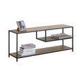 Industrial Console Table 3-Shelf Open Storage - Brown