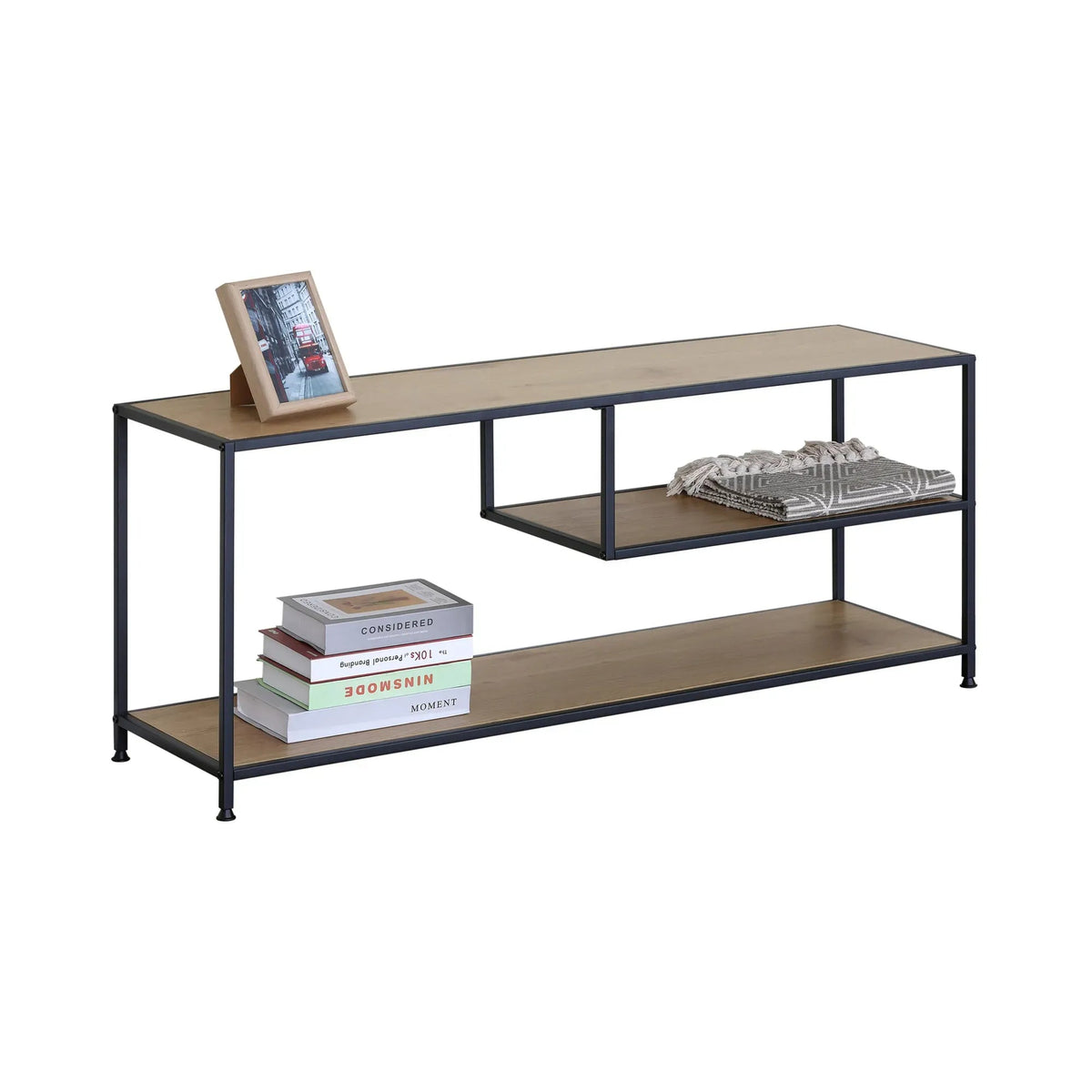 Industrial Console Table 3-Shelf Open Storage - Brown - Furniture > Living Room > TV Units - Rivercity House & Home Co. (ABN 18 642 972 209) - Affordable Modern Furniture Australia