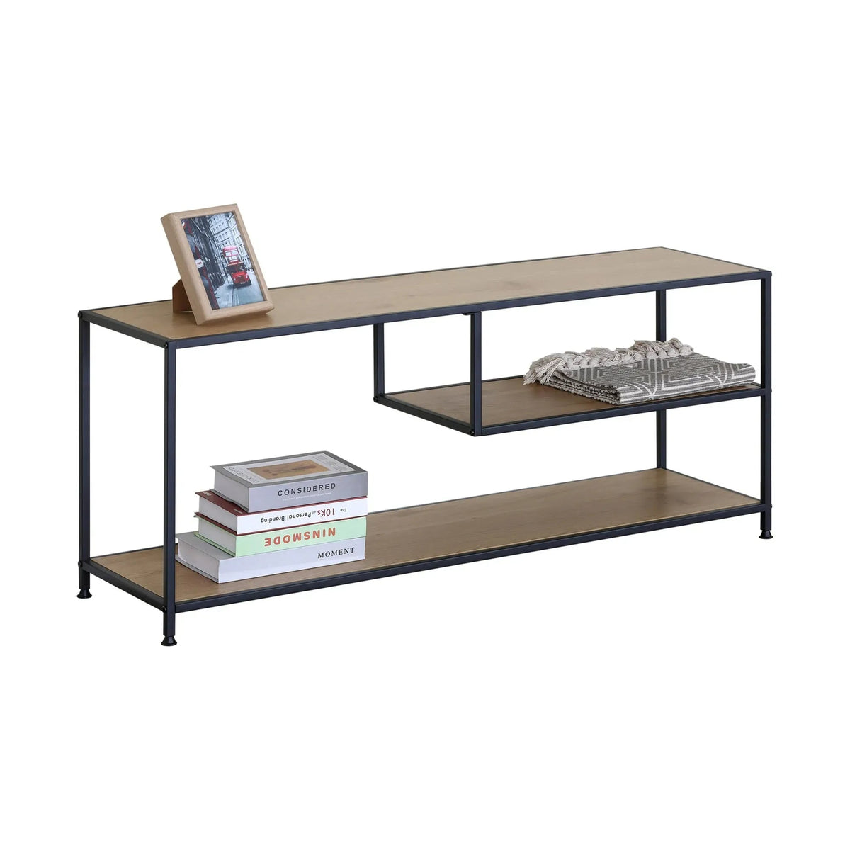 Industrial Console Table 3-Shelf Open Storage - Brown - Furniture > Living Room > TV Units - Rivercity House & Home Co. (ABN 18 642 972 209) - Affordable Modern Furniture Australia