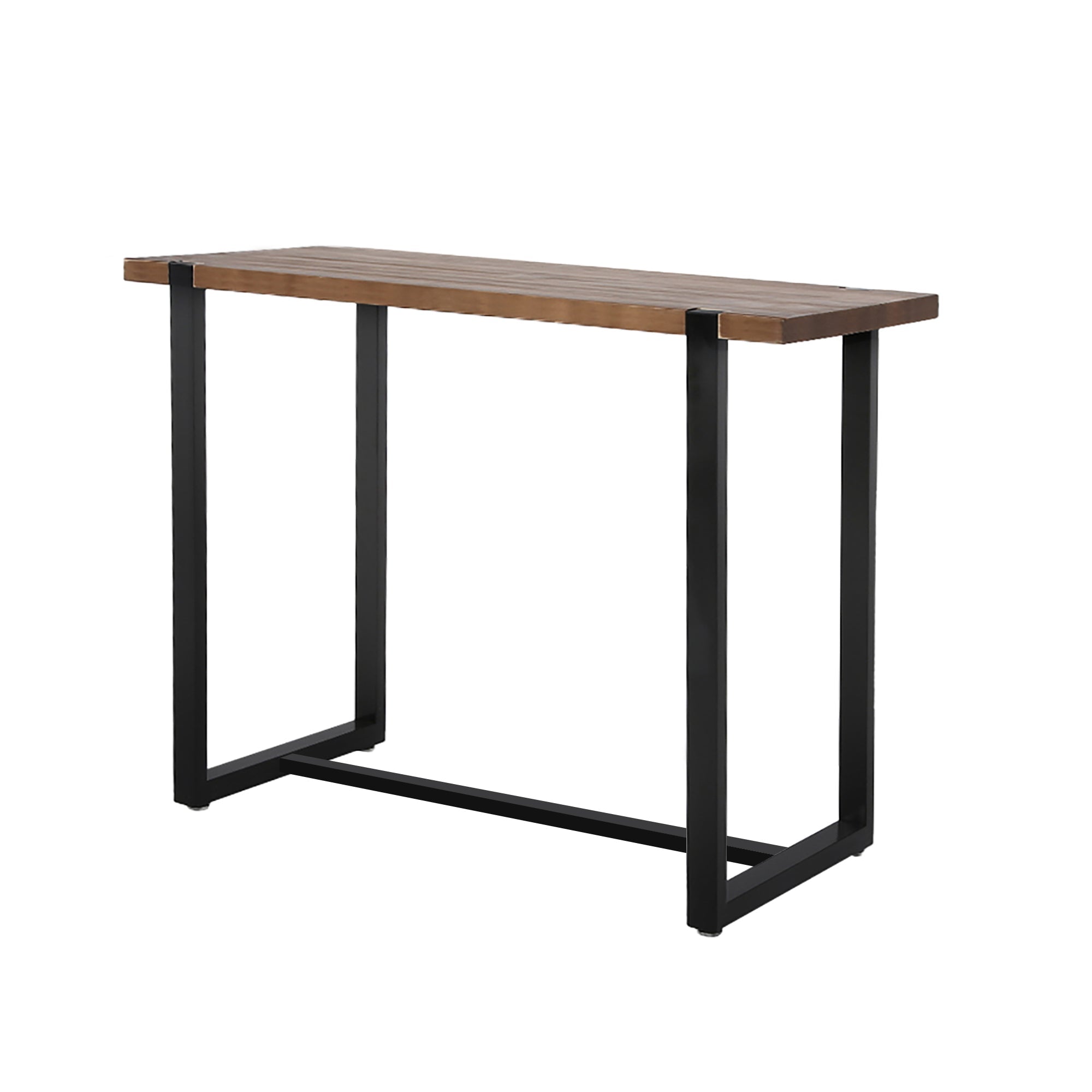 Industrial High Bar Table Solid Pine Wood with Steel Legs - Brown - Rivercity House & Home Co. (ABN 18 642 972 209) - Affordable Modern Furniture Australia