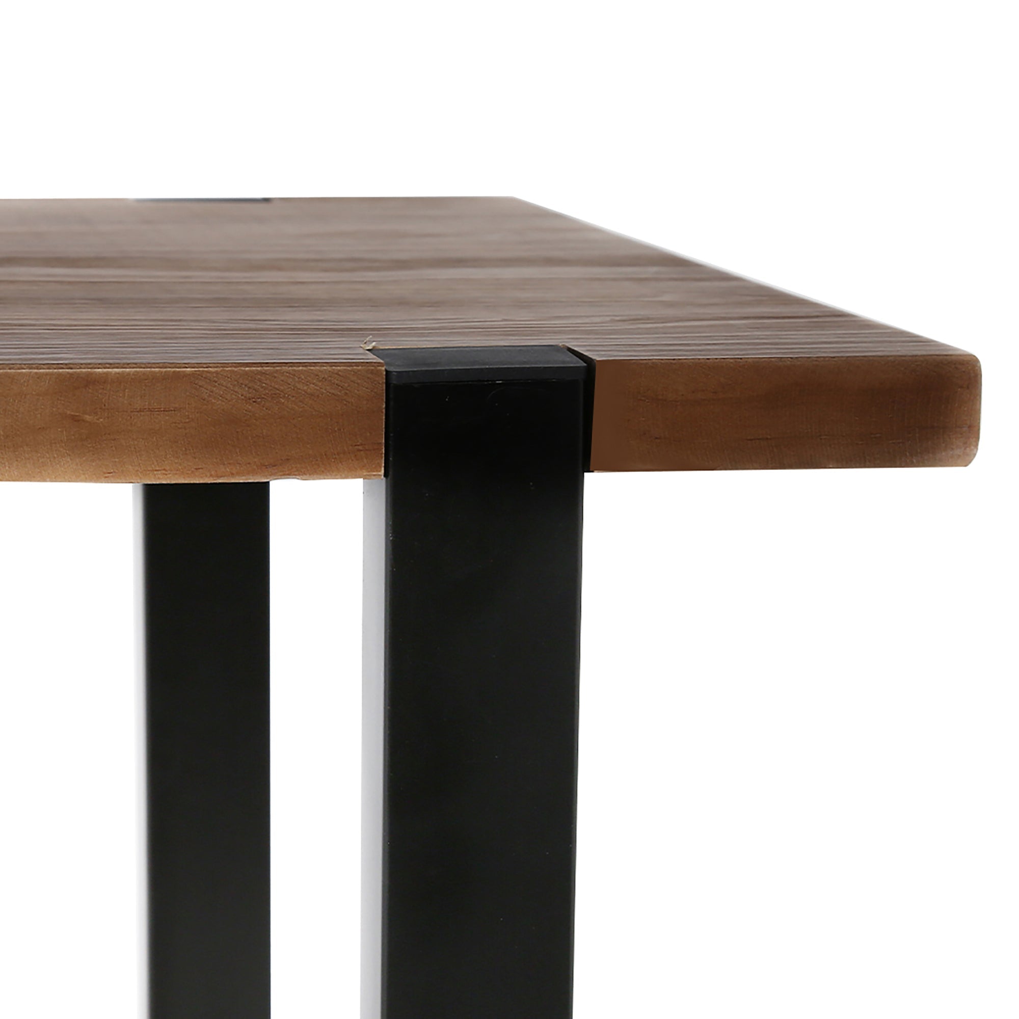Industrial High Bar Table Solid Pine Wood with Steel Legs - Brown - Rivercity House & Home Co. (ABN 18 642 972 209) - Affordable Modern Furniture Australia