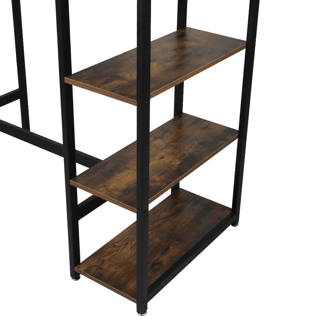 Industrial High Bar Table with Shelves - Brown - Rivercity House & Home Co. (ABN 18 642 972 209) - Affordable Modern Furniture Australia