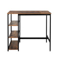 Industrial High Bar Table with Shelves - Brown